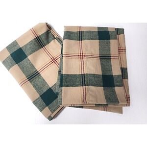 Westpoint Stevens  set of 2 ‎ Standard Pillowcases Green Paid with Red/Yellow